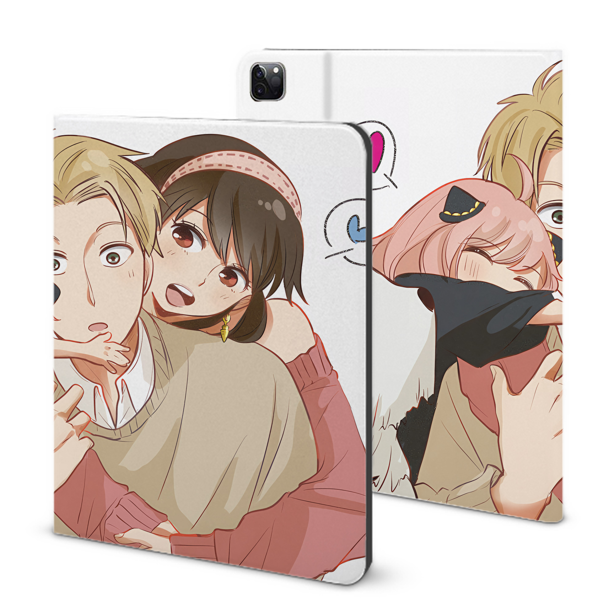 （画像用） SPY×FAMILY间谍家家酒 IPad ケース ブック型 PUレザー TPU 耐衝撃 軽量 薄型 ペン収納なし 全面保護 IPad 各モデル対応